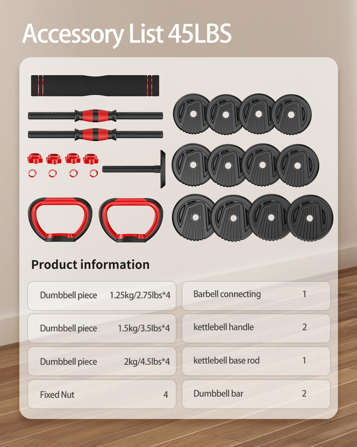 Adjustable Dumbbells, 10/25/35/55/70/90Lbs Free Weight Set with Connector, 4 In1 Dumbbells Set Used as Barbell, Kettlebells, Push up Stand, Fitness Exercises for Home Gym Suitable Men/Women