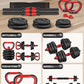Adjustable Dumbbells, 10/25/35/55/70/90Lbs Free Weight Set with Connector, 4 In1 Dumbbells Set Used as Barbell, Kettlebells, Push up Stand, Fitness Exercises for Home Gym Suitable Men/Women