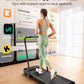Smart 2-In-1 Folding Treadmill, Compact Walking Pad with Safety Handle, Plug and Play, Dual LED Display, Workout APP, Walking or Running for Home Office, Remote Included