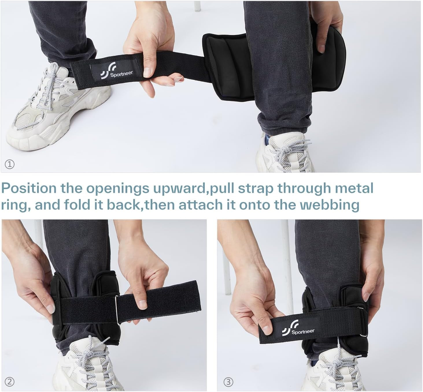 Adjustable Ankle Weights 1 Pair 2 4 6 8 10 Lbs Leg Weight Straps for Women Men, Weighted Ankle Weights Set for Gym,Fitness, Workout,Walking, Jogging,1-5 Lbs Each Ankle, 1 Pair 2-10 Lbs