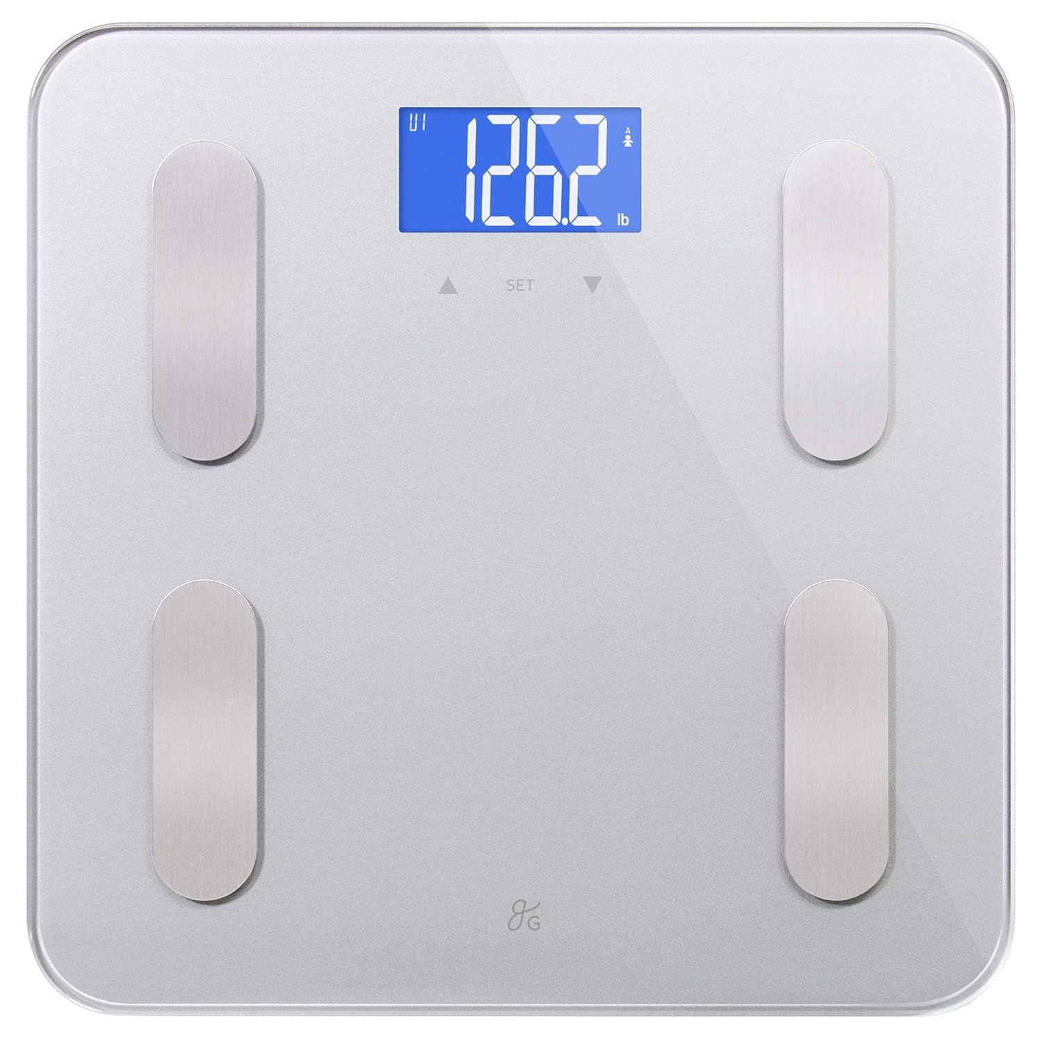 Smart Digital Bathroom Scale, Measures Body Weight, BMI, Body Fat, Muscle Mass, and Water Percentage, 400 Lbs Capacity, Ash Grey