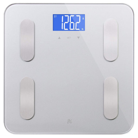 Smart Digital Bathroom Scale, Measures Body Weight, BMI, Body Fat, Muscle Mass, and Water Percentage, 400 Lbs Capacity, Ash Grey
