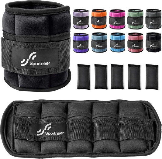 Adjustable Ankle Weights 1 Pair 2 4 6 8 10 Lbs Leg Weight Straps for Women Men, Weighted Ankle Weights Set for Gym,Fitness, Workout,Walking, Jogging,1-5 Lbs Each Ankle, 1 Pair 2-10 Lbs