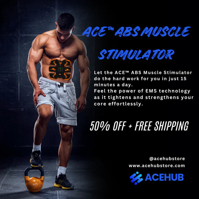 Rechargeable ABS Muscle Stimulator – Wireless Ab Toner with 8 Modes & 29 Intensity Levels