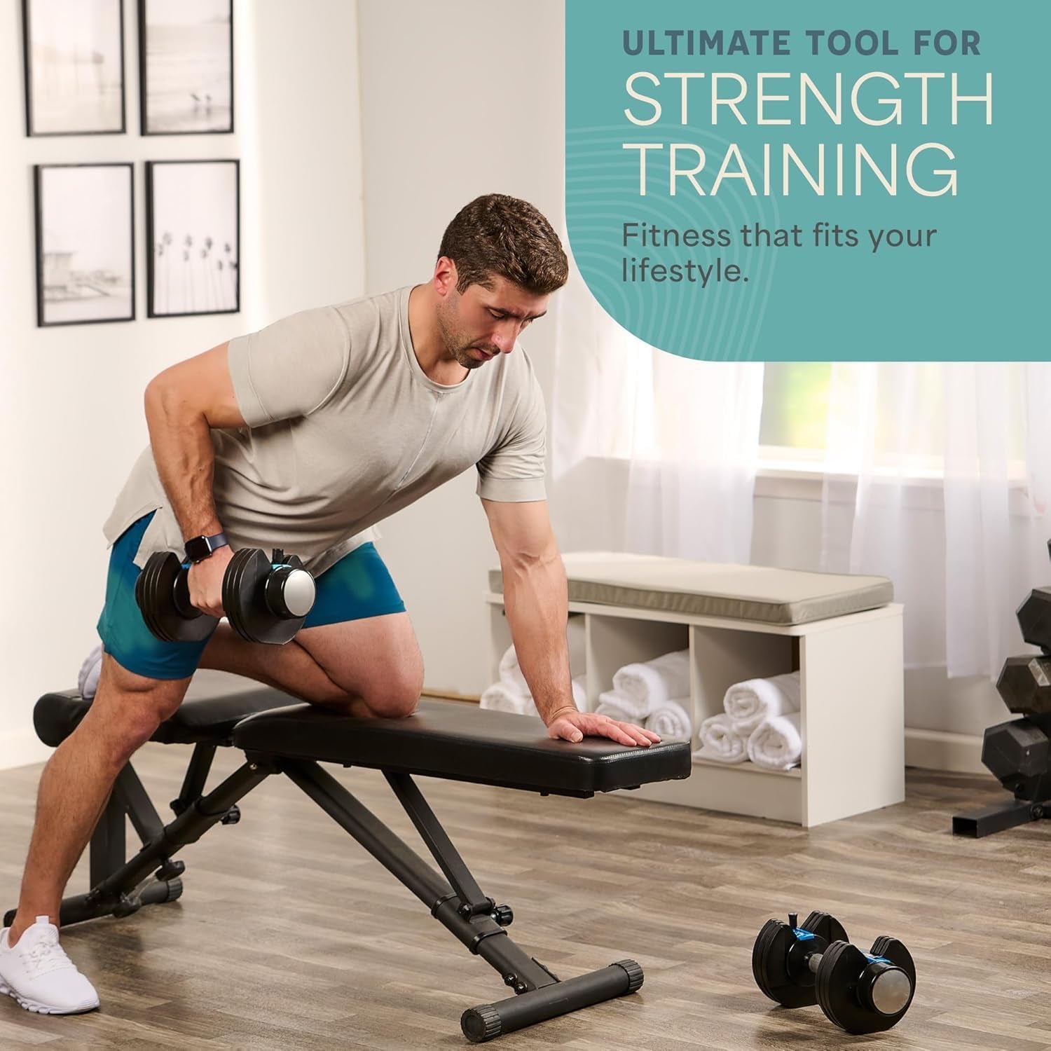 Adjustable Dumbbells Set/Single - 15Lb 43Lb 55Lb 25 Lb Dumbbell Sets with Rack - Quick Adjust, Secure Grip Weights Dumbbells Set - Compact Hand Weights for Women/Men at Home Gym