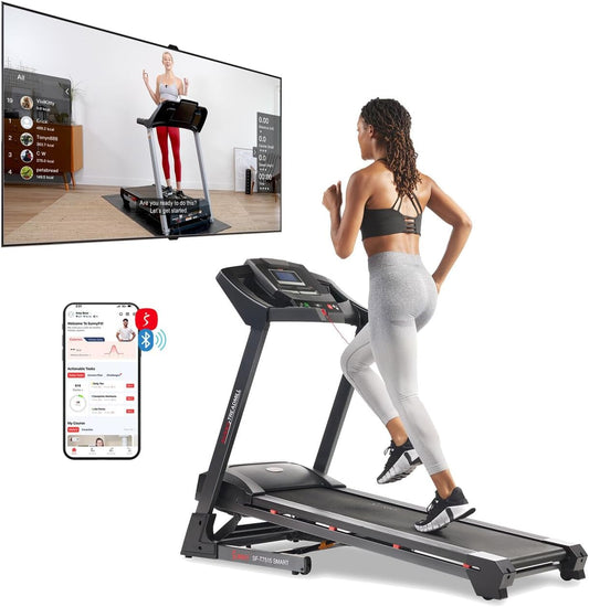 Premium Foldable Treadmill for Home, Running or Walking with Auto Incline, Shock Absorption, Digital Display, Optional 20” Running Deck, Free Sunnyfit App Bluetooth Connection