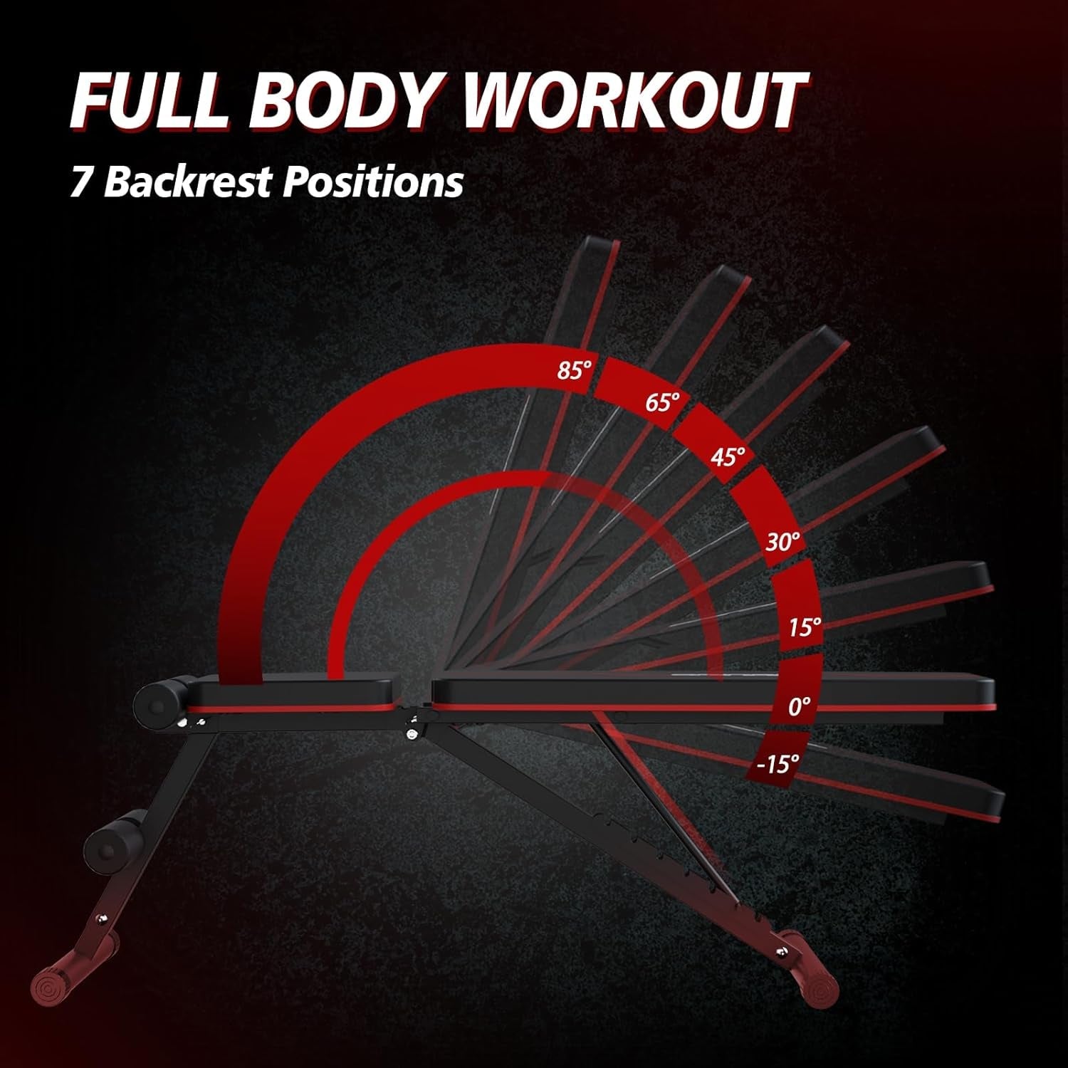 Weight Bench Press, Strength Training Adjustable Workout Benches for Full Body, Gym Benches for Incline Decline Exercise