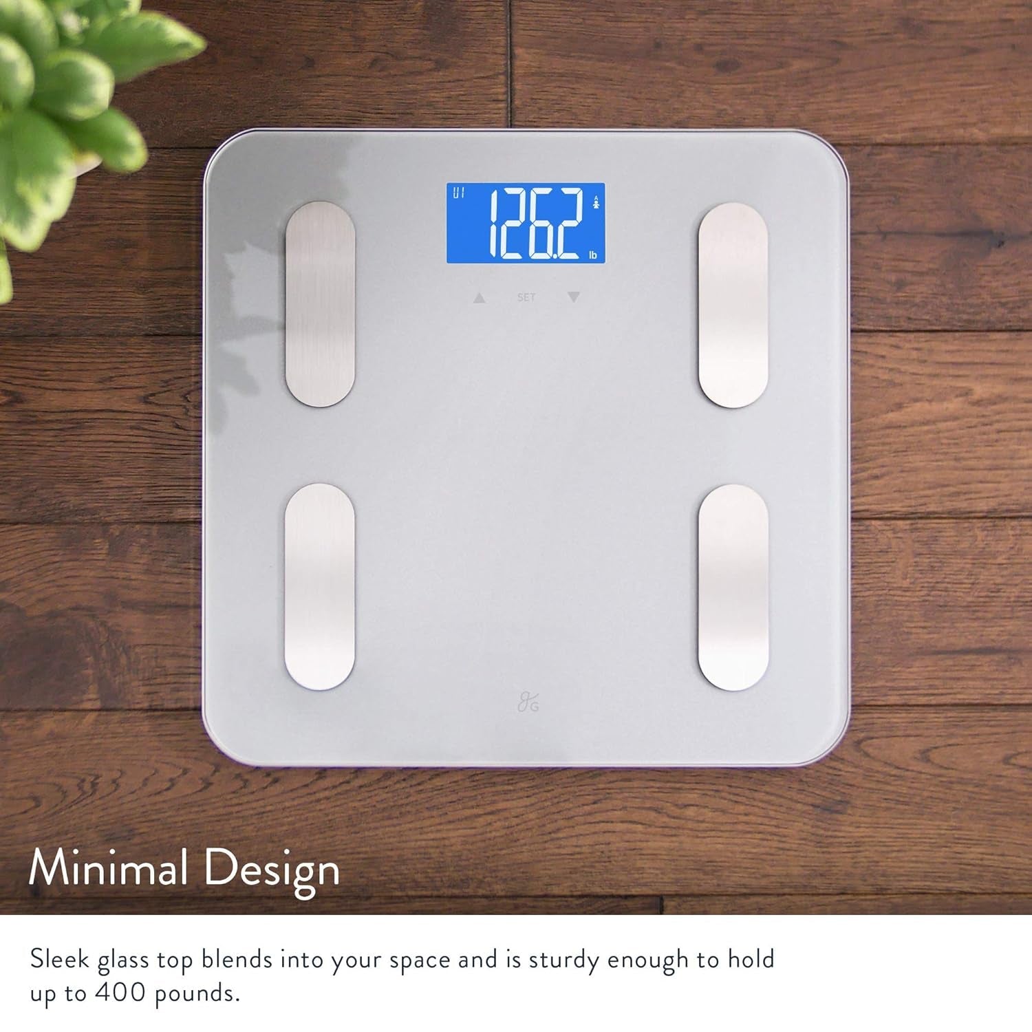 Smart Digital Bathroom Scale, Measures Body Weight, BMI, Body Fat, Muscle Mass, and Water Percentage, 400 Lbs Capacity, Ash Grey