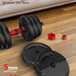 Adjustable Dumbbells, 10/25/35/55/70/90Lbs Free Weight Set with Connector, 4 In1 Dumbbells Set Used as Barbell, Kettlebells, Push up Stand, Fitness Exercises for Home Gym Suitable Men/Women